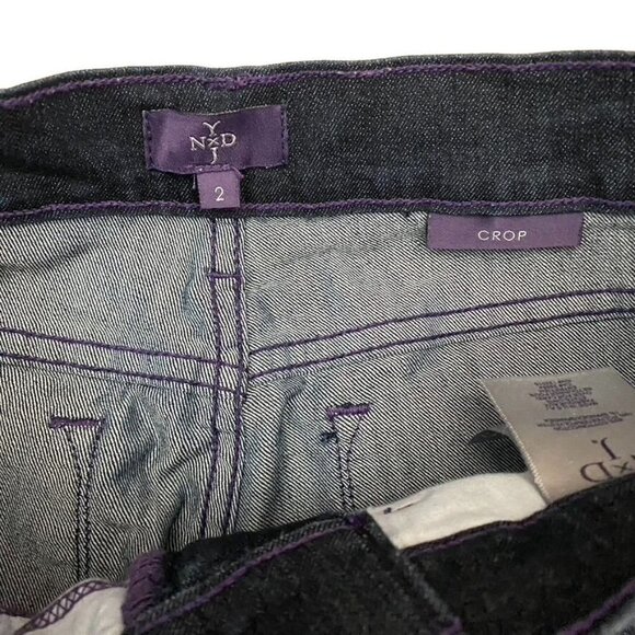 NYDJ Crop Jeans Dark Wash Sz 2 Tulip Edge  B26 - Picture 2 of 9